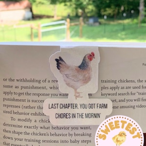 Chicken Magnetic Bookmark &quot;Last Chapter, You Got Farm Chores in the Mornin&#39;&quot;, Funny Bookmarker for a Chicken Farmer, Chicken Lover Gift, Fun