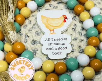 All I Need Is Chickens and a Good Book Magnetic Bookmark, Farm Life Bookmarker, Chickens and Books Gifts, Avid Flock Hoarder, Chicken Humor