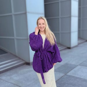 モヘアカーディガン ライラックドリーム