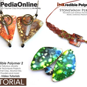 Polymer Clay Tutorial, PDF Tutorial, Polymer Clay Pattern, Polymer Clay Jewelry, DIY Handmade Bead, Jewelry Tutorial, Alcohol Ink, Video