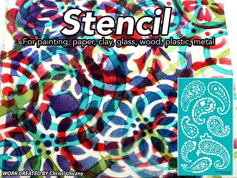 Stencil for Painting Paisley Stencil Adhesive Stencil Glass Etsy