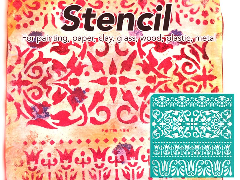 Stencil Template 6 Craft stencil Reusable Stencil for Art Border