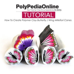 Polymer Clay Tutorial, Polymer Clay, Butterfly, Millefiori cane, Polymer Clay Cane, Fimo Bead, DIY Handmade Bead, Step by Step, PDF Tutorial image 1