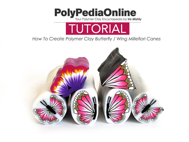 Polymer Clay Tutorial, Polymer Clay, Butterfly, Millefiori cane, Polymer Clay Cane, Fimo Bead, DIY Handmade Bead, Step by Step, PDF Tutorial image 1