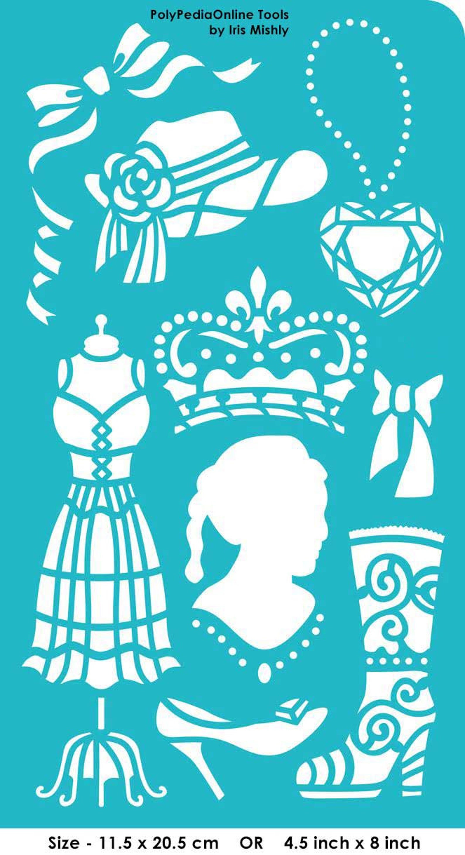 Stencil Stencils Wall stencil Dress Pattern Template | Etsy