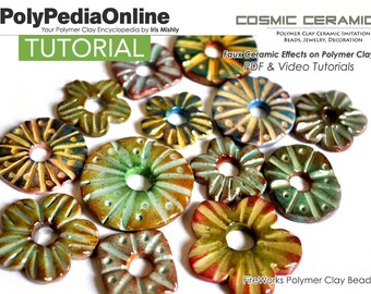 Polymer Clay Tutorial, Polymer Clay Beads, Polymer Clay Jewelry, Polymer Clay Ceramic Tutorial, Faux Ceramic, Polymer Clay Beads Tutorial