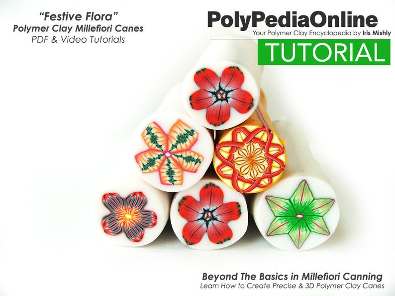 Polymer Clay Tutorial, Millefiori Canes, Polymer Clay Millefiori, Blume Millefiori Cane, Millefiori Tutorial für Fortgeschrittene, Fimo Millefiori Cane Bild 3