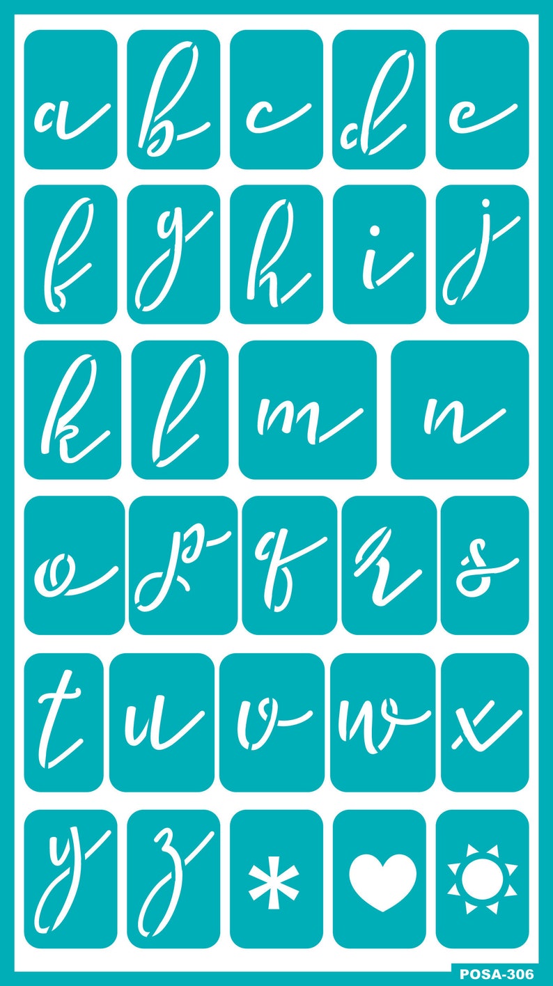 Letter Stencil Alphabet Stencil Adhesive Stencil Stencil Etsy