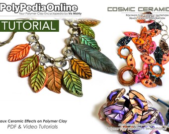 Polymer Clay Tutorial, Polymer Clay Jewelry Tutorial, Polymer Clay Earrings Tutorial, Faux Ceramic, Polymer Clay Beads, Polymer Ceramic, DIY