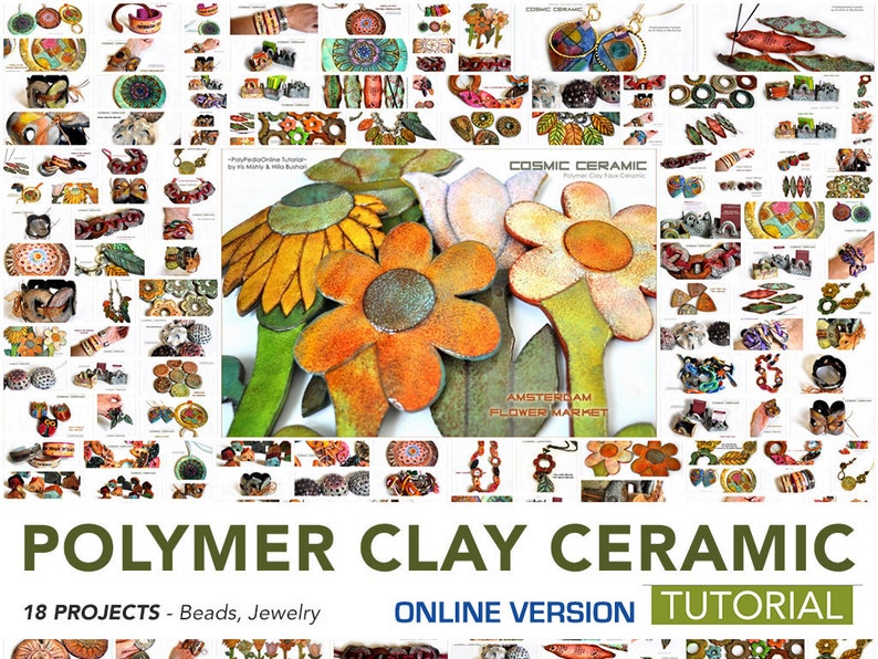 Polymer Clay Tutorial, Fauc Ceramic Polymer Clay, Polymer Clay Jewelry, Polymer Clay Beads, Polymer Clay Ceramics Tutorial, Fimo,Iris Mishly image 1