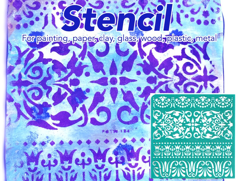 Stencil for Painting Adhesive Stencil Border Glass Etching Etsy