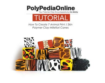 Polymer Clay Tutorial, Millefiori Canes, Polymer Clay Canes, Animal Print, PDF Tutorial, Polymer Clay Jewelry, Polymer Beads, Fimo Tutorial