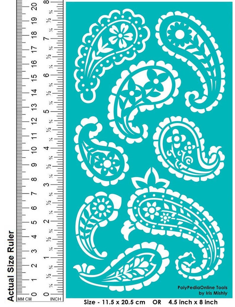 Stencil for Painting Paisley Stencil Adhesive Stencil Glass Etsy