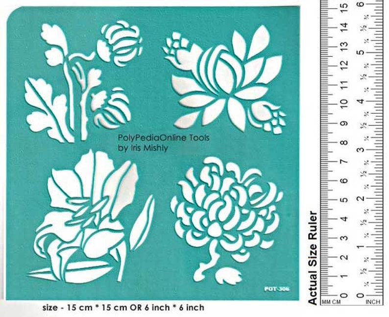 Flower Stencil Adhesive Stencil Stencil for Painting Etsy Australia
