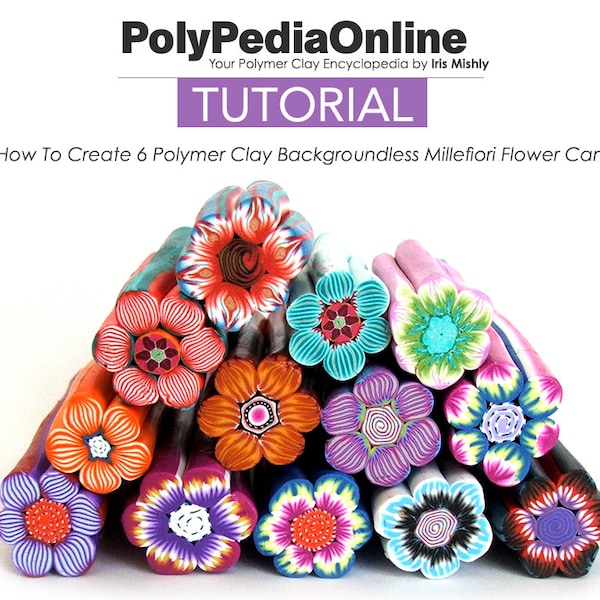 Tutorial sull'argilla polimerica, Argilla polimerica, Fiori Millefiori, Canne di argilla polimerica, Tutorial Fiori Millefiori, Fiori in Fimo, Floreale, Perline