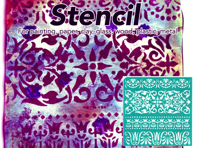 Stencil for Painting Adhesive Stencil Border Glass Etching Etsy