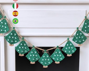 Christmas Tree Garland Crochet Pattern | Easy Holiday Decor | Beginner Friendly PDF Tutorial
