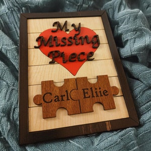 Cartel de Piezas de Puzzle Personalizado - Regalo con Nombres para San Valentín, Aniversario, Cumpleaños - Decoración para Parejas