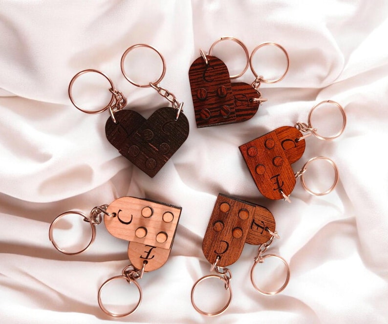 couple Keychain-Heart keychain-intial keychain