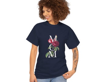 T-shirt unisexe en coton épais pour la fête des mamans - T-shirt confortable pour femme, cadeau parfait pour la fête des Mères avec un graphique personnalisé pour maman