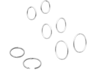 Sterling Silver 925 Solid hinged sleeper hoop earrings choose 6mm,8mm,10mm,12mm