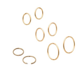 18ct Gold on Silver 925 hinged sleeper hoop earrings -6mm 8mm 10mm 12mm pair