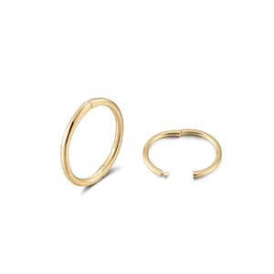 18 kt goud op sterlingzilver slaapoorringen - scharnierend 6 mm 8 mm 10 mm 12 mm 14 mm