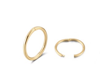 18 kt goud op sterlingzilver slaapoorringen - scharnierend 6 mm 8 mm 10 mm 12 mm 14 mm