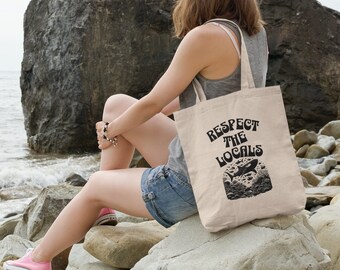 Respecteer de lokale bevolking Tote, Tote Bag, Beach Tote, Tote Bag voor het strand, Shark Tote Bag, Respecteer de lokale bevolking