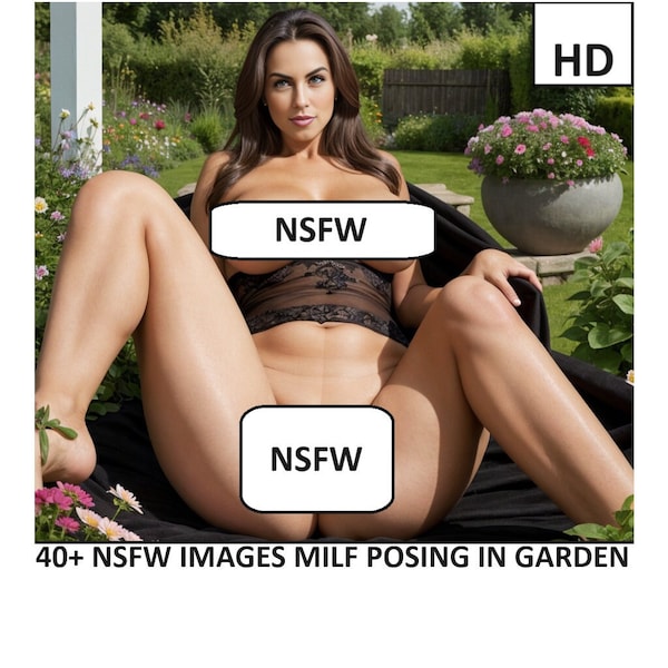 40+ NSFW Images of mature brunette posing in the garden - MILF