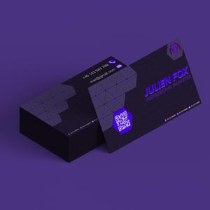 Gepersonaliseerde paars visitekaartje | Uniek ontwerp modern minimalistische netwerkkaart | Aangepaste branding voor professionals