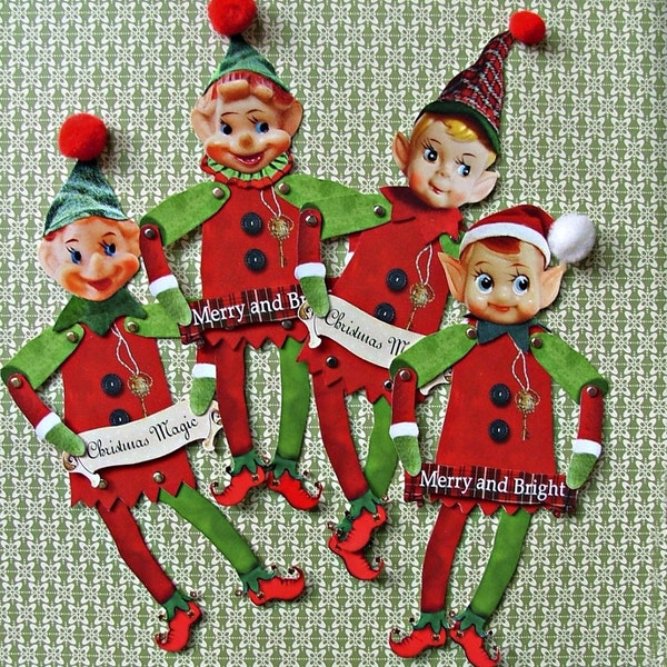 Instant download Santa's Elves paper dolls download