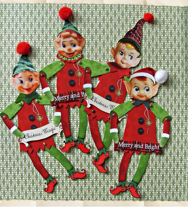 Instant download Santa's Elves paper dolls download image 1