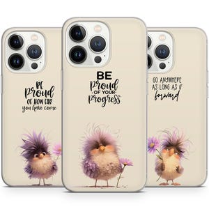Stay Fly: Fundas de teléfono con frase positiva de pájaros peculiares para iPhone 15, 14, 13 y 12 Pro Max, compatibles con Samsung Galaxy S21, S22 y S23, compatibles con Google Pixel 8, 7 y 6