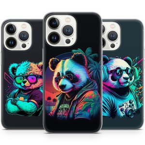 Fundas protectoras elegantes con diseño de panda para iPhone 15, 14, 13, 12 Pro Max, compatibles con Samsung Galaxy S21, S22, S23, S24 y S22 Plus, compatibles con Google Pixel 8, 7 y 6