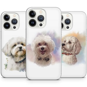 Hundgullighet: Bedårande malteservalp-mobilskal till iPhone 15 14 13 12 Pro Max, passar Samsung 24 23 22 Plus, passar Google Pixel 8 7 6