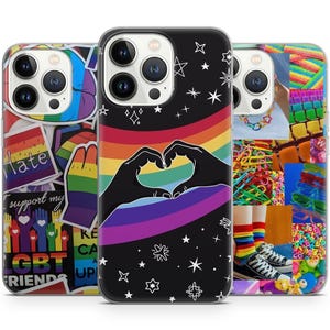LGBTQ+ Rainbow Phone Case for Iphone 15 14 13 12 Pro Max, Fits Samsung 24 23 22 Plus, Fits Google Pixel  8 7 6