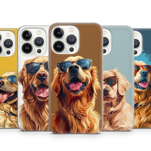 Glücklicher Golden Retriever Hund Handytasche für Iphone 15 14 13 12 Pro Max, passend für Samsung 24 23 22 Plus, passend für Google Pixel 8 7 6