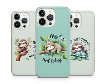 Chillin' Like a Sloth: grappig citaat telefoonhoesjes voor iPhone 15 14 13 12 Pro Max, geschikt voor Samsung 24 23 22 Plus, geschikt voor Google Pixel 8 7 6