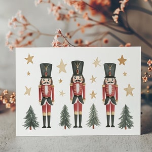 Cartão de Natal Quebra-Nozes para Imprimir | Download Digital | Imprimível Festivo para Feriados | Cartão de Saudações para Feriados | Download Instantâneo | Em Branco