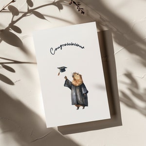 de remise des diplômes imprimable | Carte aquarelle Capybara | Téléchargement numérique| Cadeau de remise des diplômes| Célébration| Téléchargement instantané| Imprimez à la maison| Vierge
