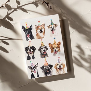 Printable Birthday Card | Cute Dog Art card | Digital Download | Birthday Wishes | Celebration | Instant Download | Print at Home