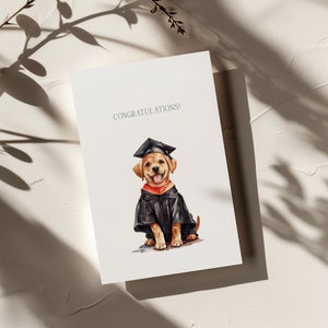 de remise des diplômes imprimable | Illustration de chien mignon | Téléchargement numérique | Cadeau de fin d'études | Célébration | Téléchargement instantané| Impression à la maison|Vierge