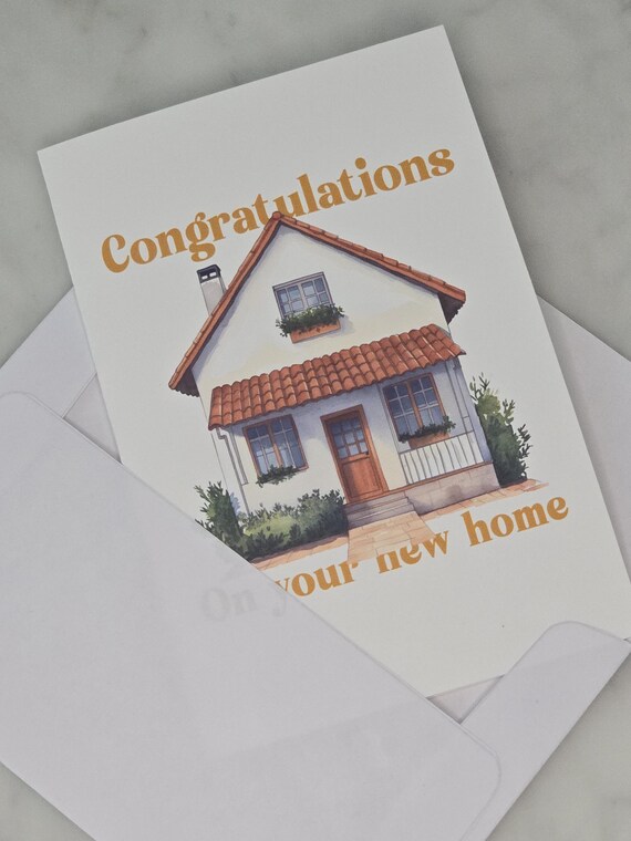 Biglietto Auguri Nuova Casa Con Busta - Cartolina Pieghevole Benvenuto A Casa, Stile A, 20.5x13.5 Cm - 4