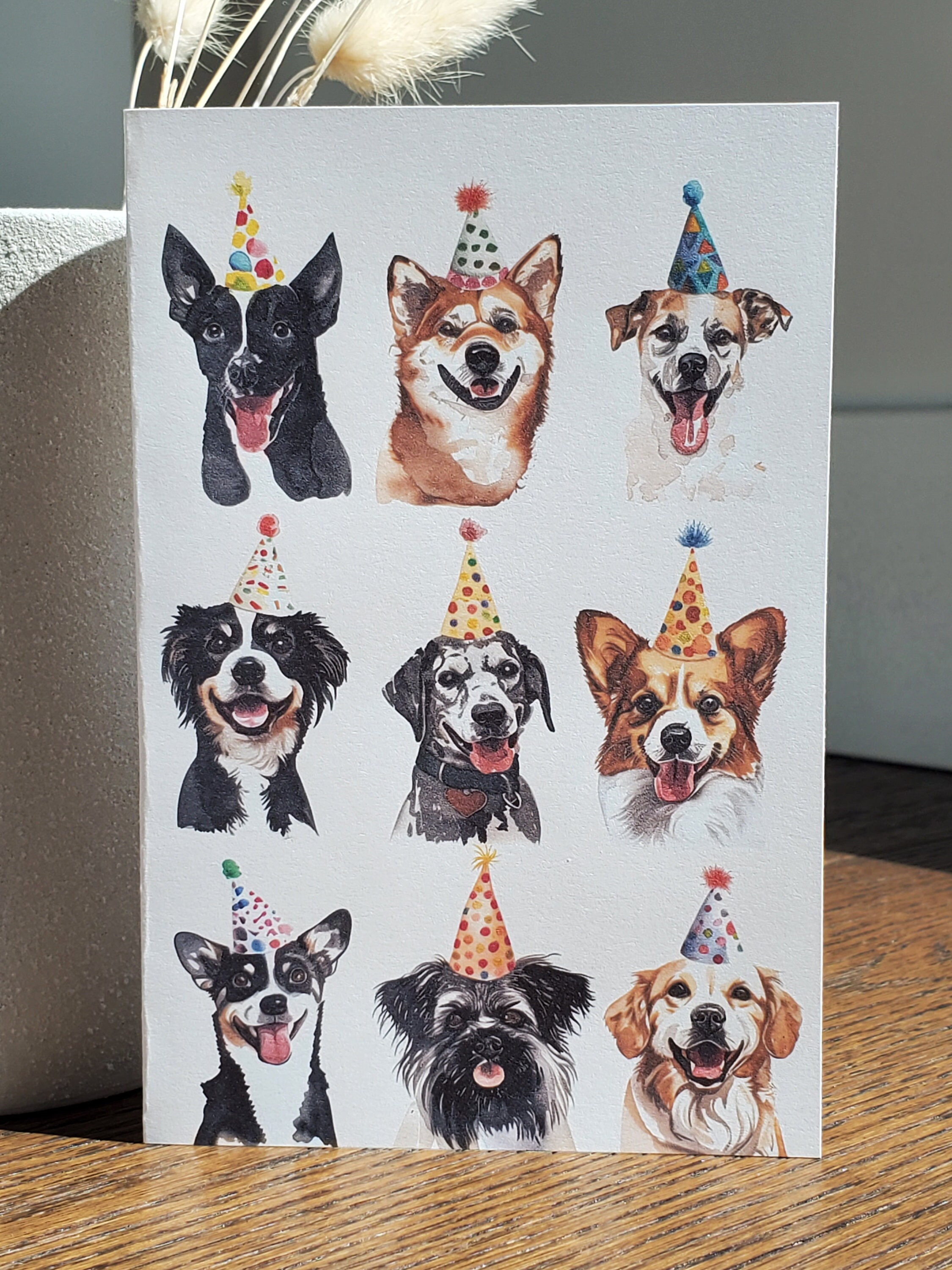 Printable Birthday Card | Cute Dog Art Card | Digital Download ...