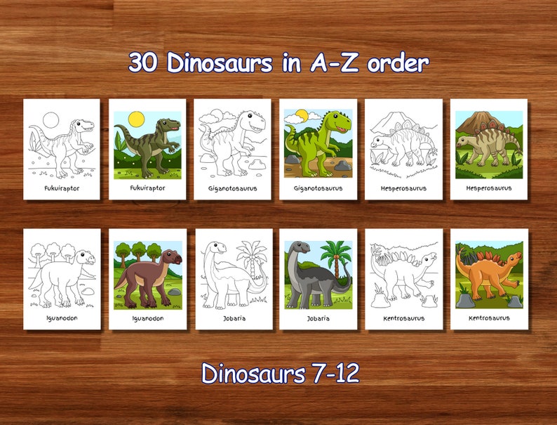 30 dinosaur coloring pages | for kids toddlers preschoolers kindergarten homeschool | instant download | print at home