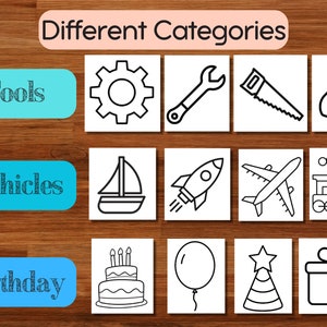 200 easy coloring pages | for small kids toddlers preschoolers kindergarten homeschool | instant download | print at home | Tools | Vehicles | Birthday
