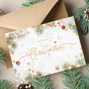 Cartes de voeux de Noël | Paysage et portrait | Joyeux Noël | Produit numérique | Vacances | Téléchargement instantané | Imprimez à la maison | EN & DE