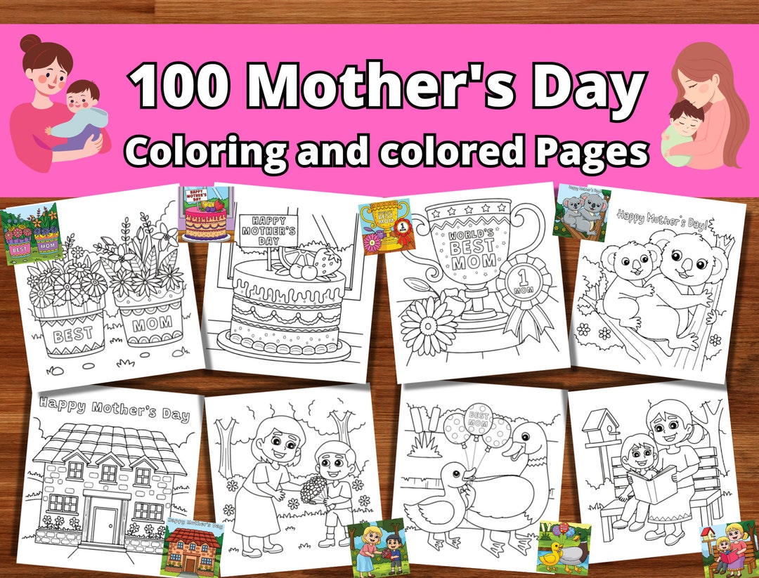 100 Mothers Day Coloring Pages and Colored Pages for Kids Toddlers ...
