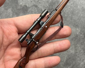 1:6 Miniature 98k Prop with Scope Wood Stock Steel Barrel Action Figure Accessory